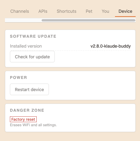 Device tab